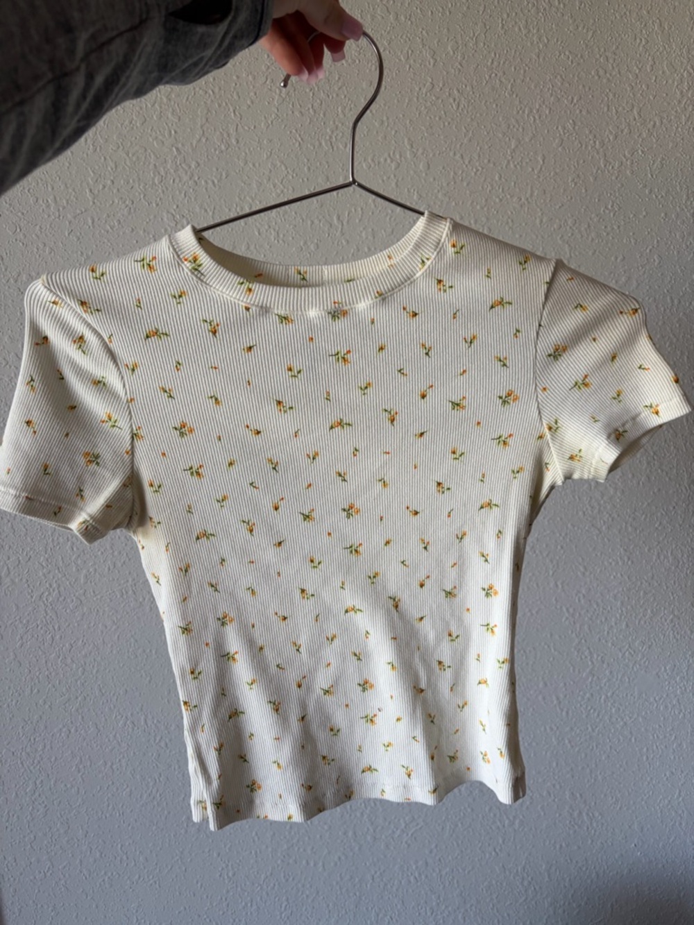Skims Cotton Rib T-Shirt in Marigold Size S